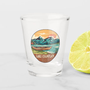 Lake Champlain Boating Fishing Emblem Shot Glass