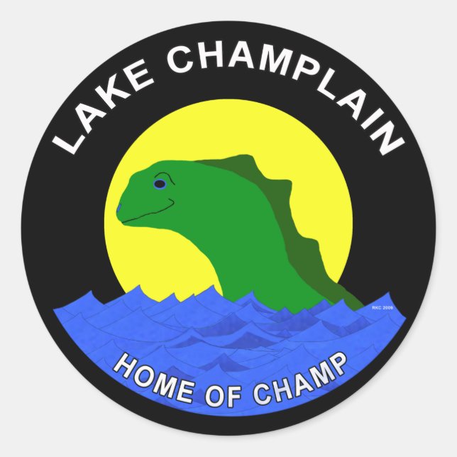 Lake Champlain Classic Round Sticker (Front)