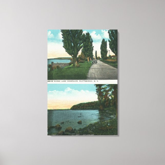Lake Champlain Drive View Canvas Print (Front)