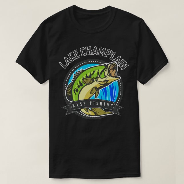 Lake Champlain Fishing Tshirt (Design Front)