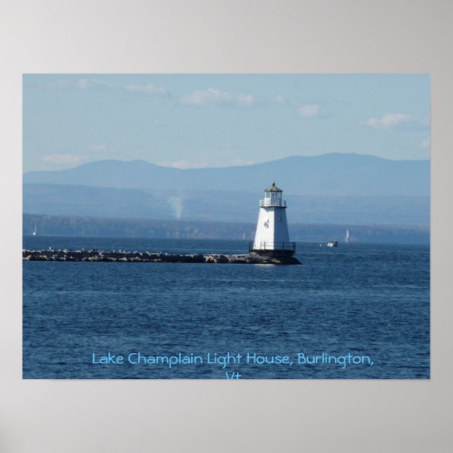 Lake Champlain Light House, Burlington, Vt Poster (Front)