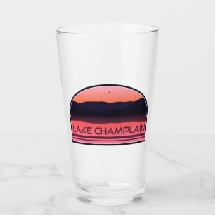 Lake Champlain New York Vermont Red Sunrise Glass