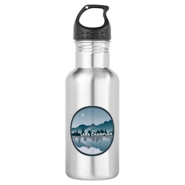 Lake Champlain New York Vermont Reflection 532 Ml Water Bottle (Front)