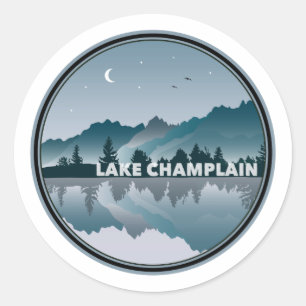 Lake Champlain New York Vermont Reflection Classic Round Sticker