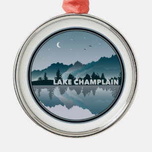 Lake Champlain New York Vermont Reflection Metal Tree Decoration