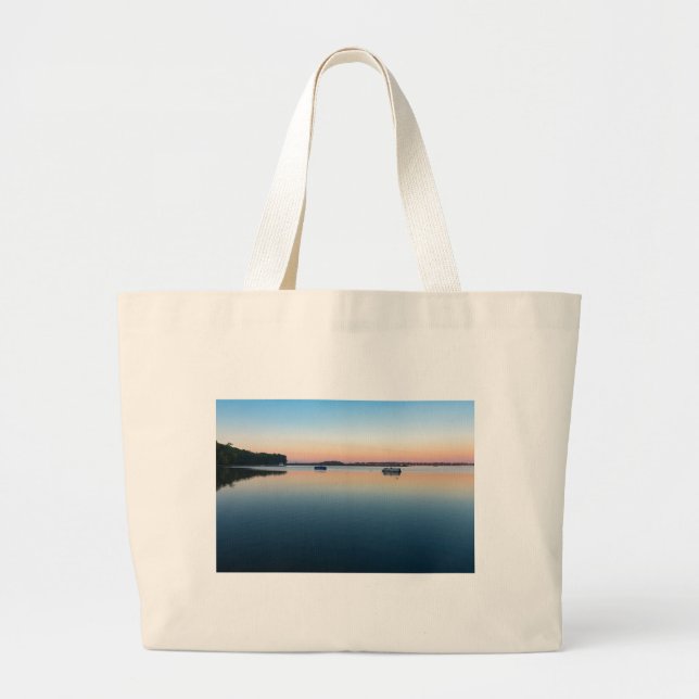 lake champlain sunrise in saint albans bay large tote bag (Front)