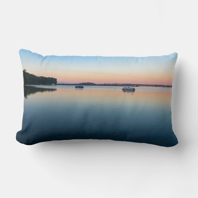 lake champlain sunrise in saint albans bay lumbar cushion (Front)