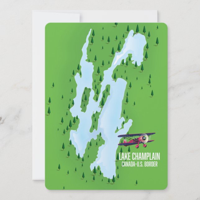 Lake Champlain USA Canada Map poster (Front)