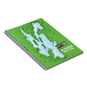 Lake Champlain USA Canada Map poster Notebook