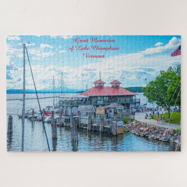 Lake Champlain  Vermont.Christmas Greetings Jigsaw Puzzle (Horizontal)
