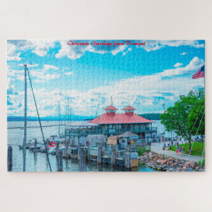 Lake Champlain Vermont.Christmas Greetings Jigsaw Puzzle