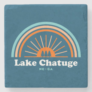 Lake Chatuge North Carolina Georgia Rainbow Stone Coaster
