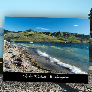 Lake Chelan Beach Washington State Hills Travel Postcard