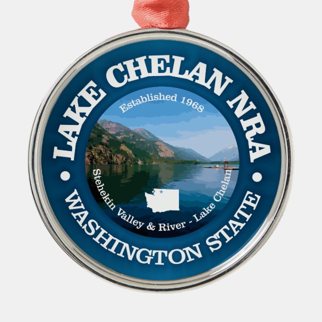 Lake Chelan NRA Metal Tree Decoration (Front)