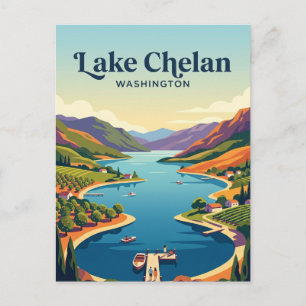 Lake Chelan USA Postcard