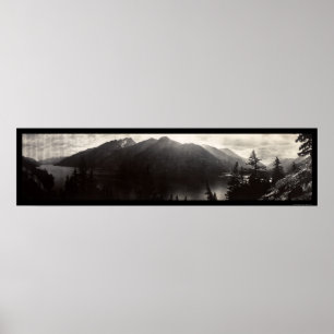 Lake Chelan, WA Cascade Mountains Photo 1908 Poster