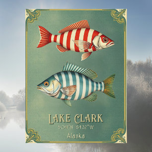 Lake Clark Alaska USA nautical fish Postcard