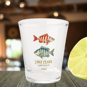 Lake Clark Alaska USA nautical fish Shot Glass