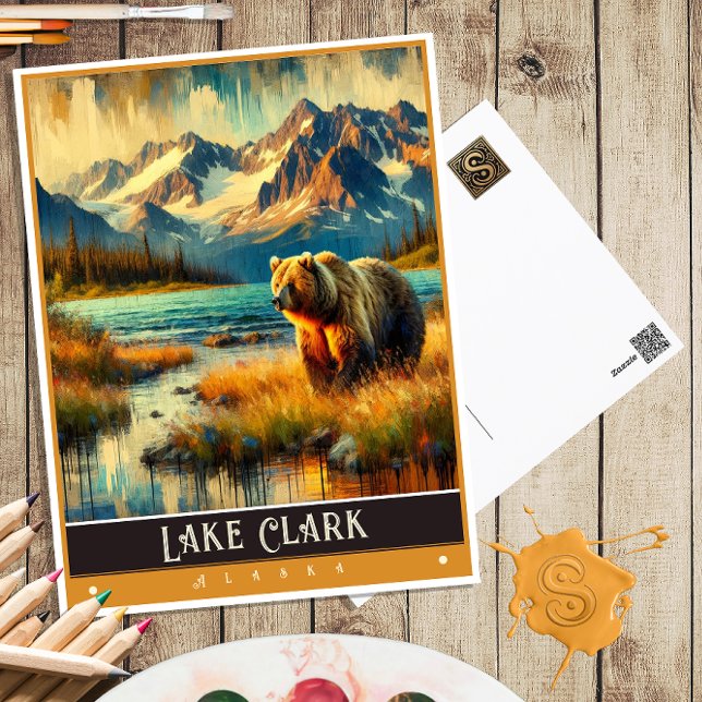 Lake Clark, Alaska | Vintage Painting Postcard (Creator Uploaded)
