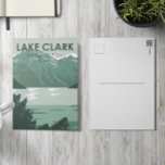 Lake Clark National Park Alaska Vintage Postcard<br><div class="desc">Lake Clark vector artwork design. The park is a land of stunning beauty. Volcanoes steam,  salmon run,  bears forage,  and craggy mountains reflect in shimmering turquoise lakes.</div>