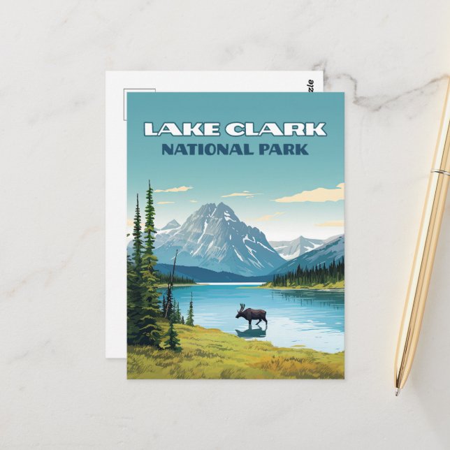 Lake Clark National Park Alaska Vintage Travel  Postcard (Front/Back In Situ)