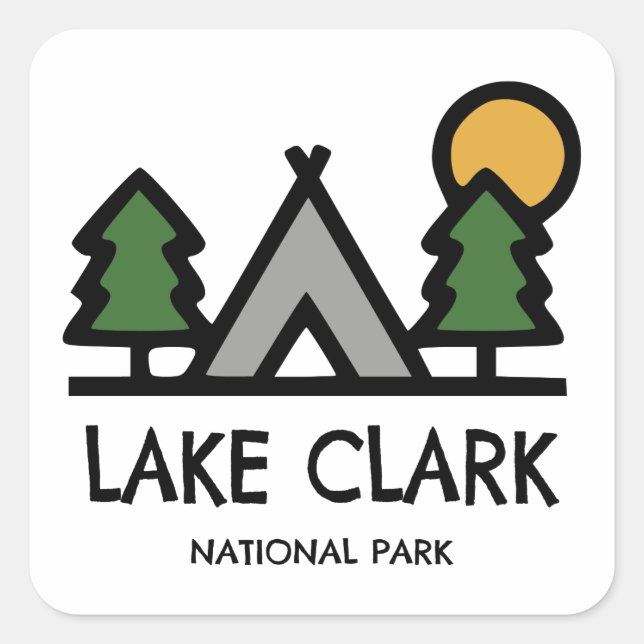 Lake Clark National Park Square Sticker (Front)