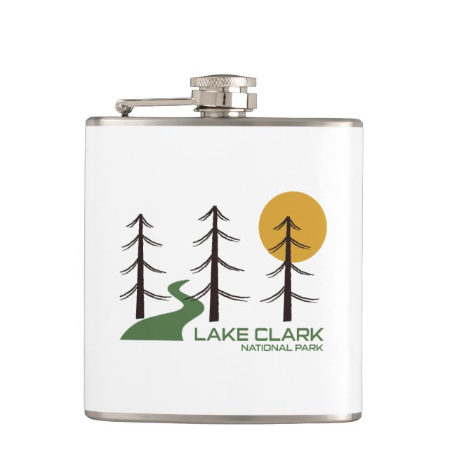 Lake Clark National Park Trail Hip Flask (Front)
