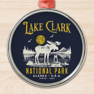 Lake Clark National Park VIntage Forest Landscape Metal Tree Decoration