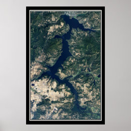 Lake Coeur d'Alene Idaho Satellite Poster Map