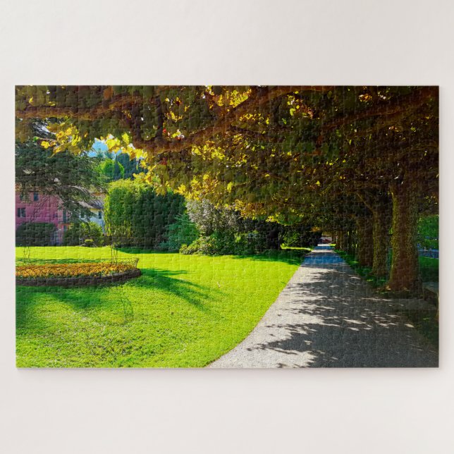 Lake Como Bellagio Walkway Autumn in Italy Jigsaw Puzzle (Horizontal)