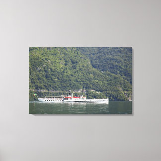 Lake Como, ferry boat Canvas Print