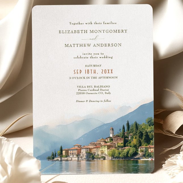 Lake Como Italy Destination Wedding Invitation (Creator Uploaded)