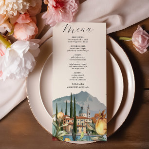 Lake Como  Italy Destination Wedding Menu