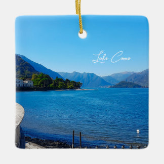 Lake Como Italy Landscape Mountains Ceramic Ornament