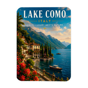 🌊 Lake Como Italy Luxury Lakeside Magnet