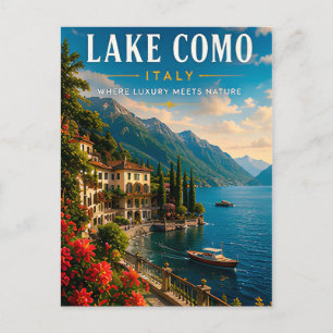 🌊 Lake Como Italy Luxury Lakeside Postcard