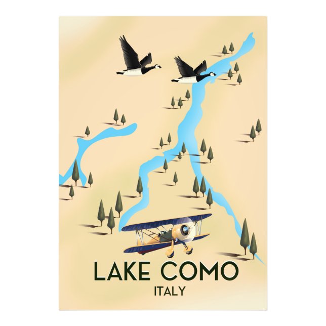 Lake Como Italy Map Travel poster (Front)
