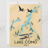 Lake Como Italy Map Travel poster