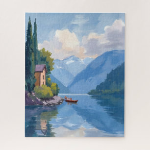 Lake Como, Italy Painting Jigsaw Puzzle