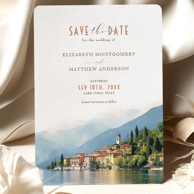 Lake Como Italy Save The Date Destination Invitati Invitation (Creator Uploaded)