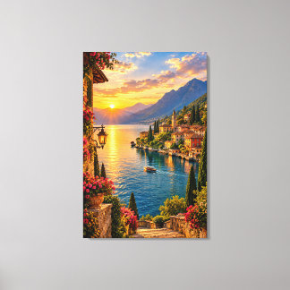 Lake Como Italy Sunset – Cinematic Italian Lake Canvas Print