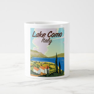 Lake Como Italy travel poster Large Coffee Mug
