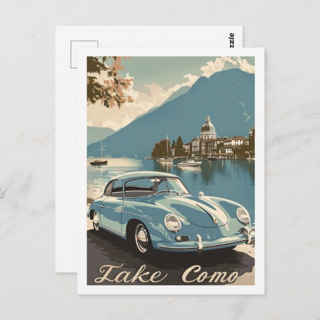 Lake Como Italy Vintage Famous Travel Place Postcard (Front/Back)