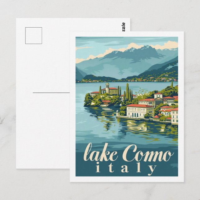 Lake Como Italy Vintage Famous Travel Place Postcard (Front/Back)
