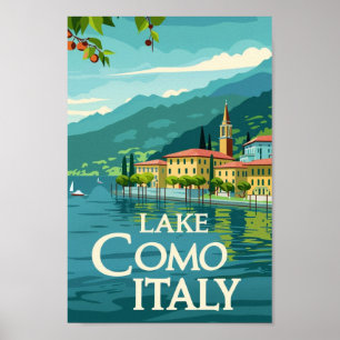 Lake Como Italy Vintage Famous Travel Place Poster