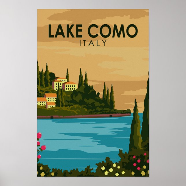 Lake Como Italy Vintage  Poster (Front)