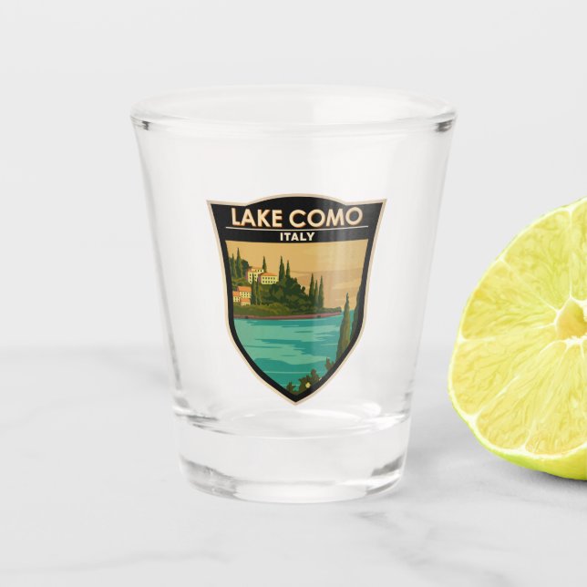 Lake Como Italy Vintage  Shot Glass (Front)