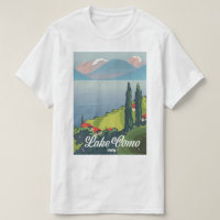 Lake Como Italy vintage style travel poster