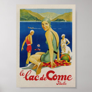 Lake Como Italy Vintage Travel Poster