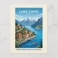 Lake Como Italy Vintage Travel Poster Art